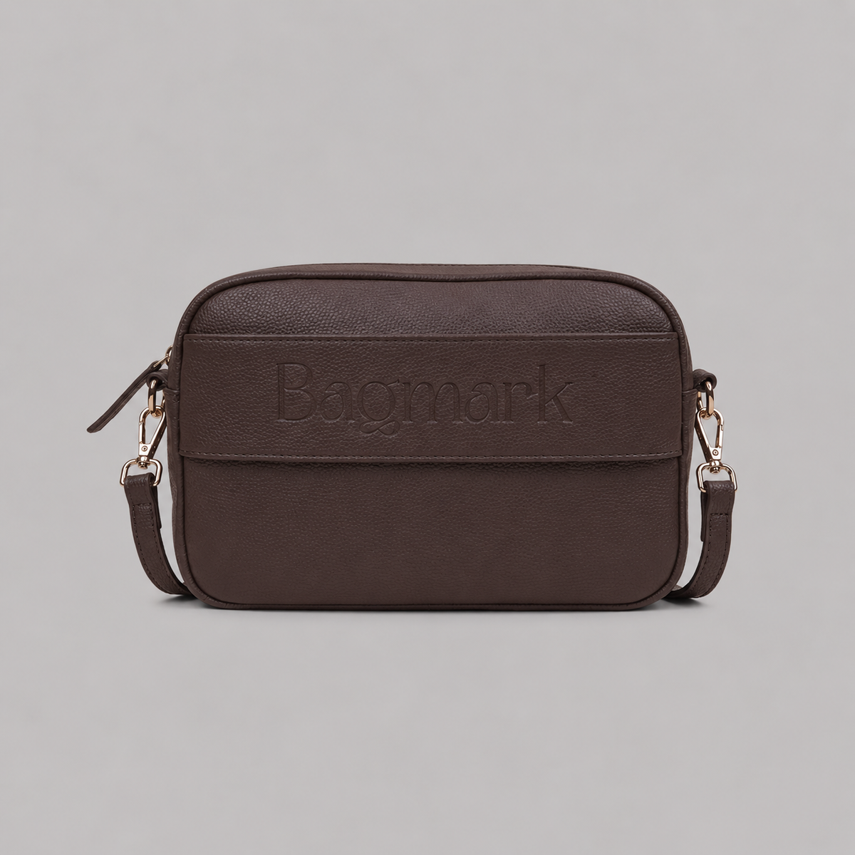 The Daily bag in Taupe Brown bookmark-inspired crossbody bag