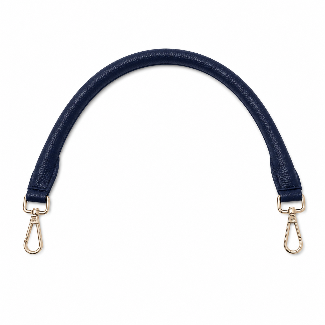 Navy blue bag strap with gold hardware 