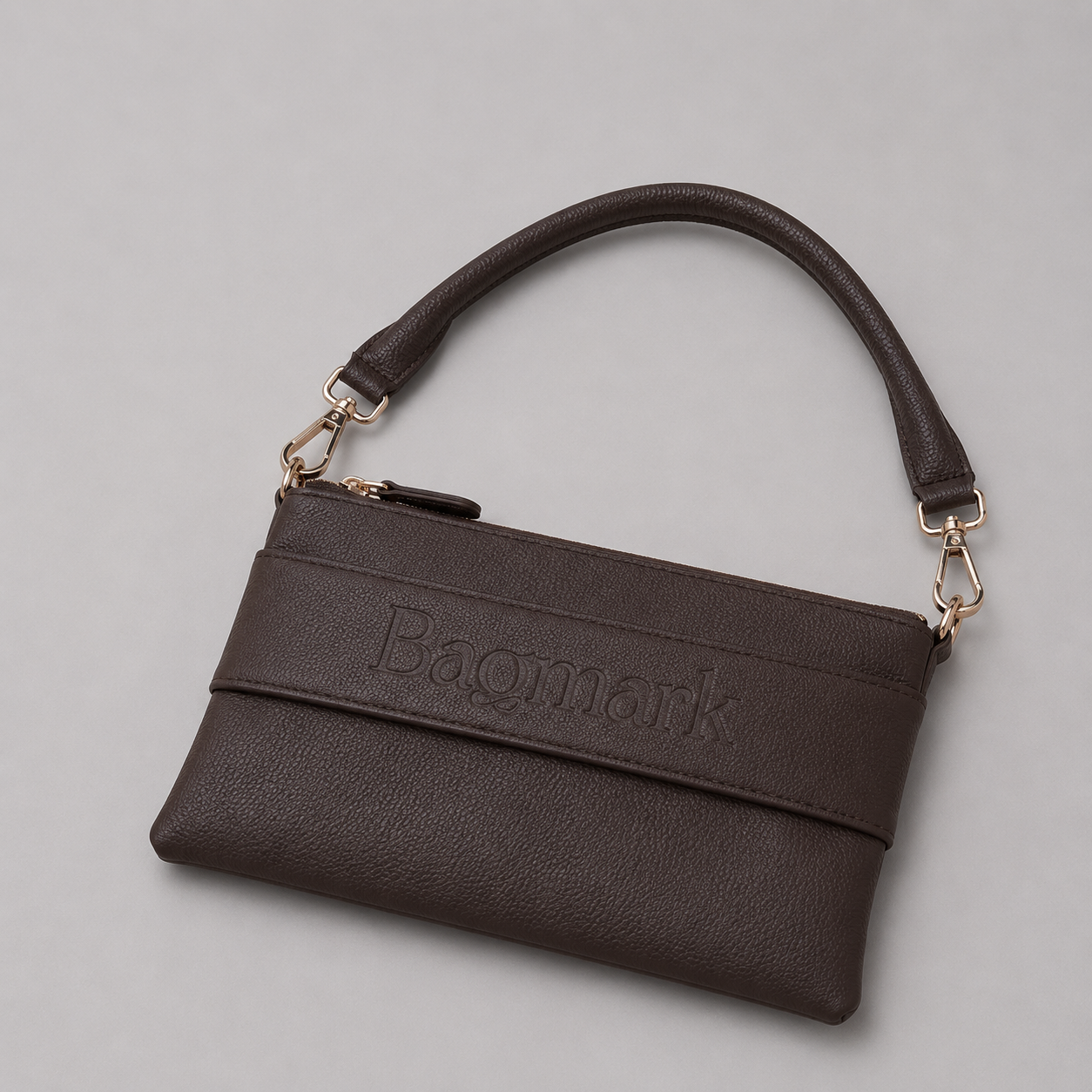 The Essential Taupe Brown bookmark inspired bag with a short handle